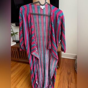 LuLaRoe Striped kimono in Pink and Blue